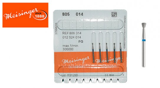 MEISINGER INVERTED DIAMOND FG BUR (SIZE 014 -5pcs