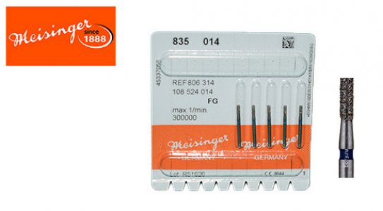 MEISINGER FISSURE DIAMOND BUR-HIGH SPEED(SIZE 014) 5PCS