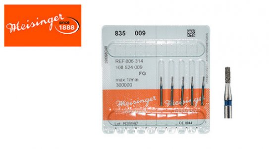 MEISINGER FISSURE DIAMOND BUR-HIGH SPEED(SIZE 009) 5PCS