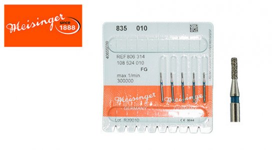 MEISINGER FISSURE DIAMOND FG BUR(SIZE 010)-5pcs