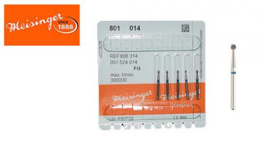 MEISINGER ROUND DIAMOND BUR-HIGH SPEED(SIZE 014) 5PCS