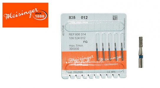 MEISINGER FISSURE DIAMOND BUR-HIGH SPEED(SIZE 012) 5PCS